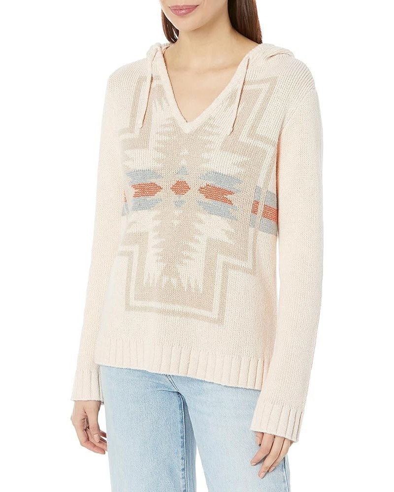 Women's Cotton Harding Pullover Hoodie Ivory Heather Multi $36.07 Hoodies & Sweatshirts