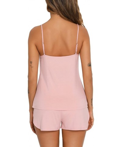 Sexy Pajamas for Women Sleepwear Sexy Lingerie V Neck Pjs Cami Shorts Set Nightwear S-XXL Pink $12.00 Sleep & Lounge