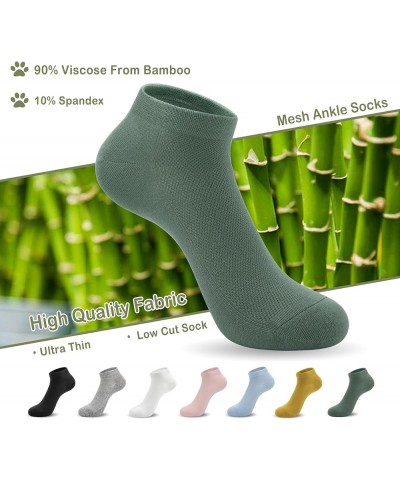 Ultra-Thin Comfort Viscose Bamboo Mesh Ankle Socks for Women -Breathable Lightweight Low-Cut Socks 5 Pairs Assorted1 $13.19 A...