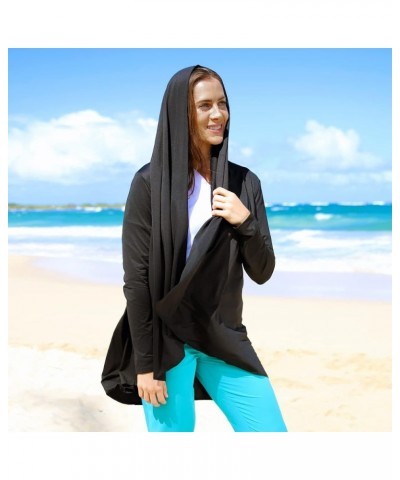 Women's Hooded Resort Wrap with UPF 50+ Sun Protection – Sun Shawl, Travel Wrap, Sun Coverups for Women Black $36.98 Swimsuits