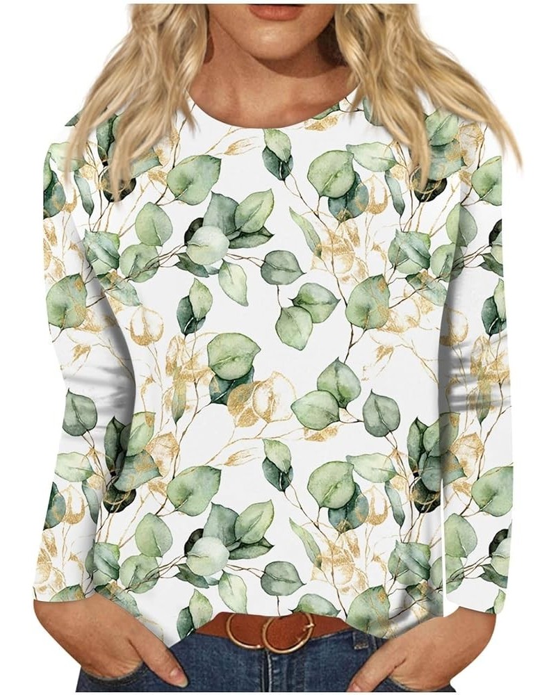 Long Sleeve Blouses for Women Casual Marble Printed Shirts Fashion Crewneck Tunic Tops Loose Fit Sweatshirts 11-green $9.66 Tops