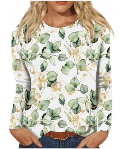 Long Sleeve Blouses for Women Casual Marble Printed Shirts Fashion Crewneck Tunic Tops Loose Fit Sweatshirts 11-green $9.66 Tops