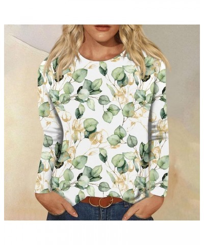 Long Sleeve Blouses for Women Casual Marble Printed Shirts Fashion Crewneck Tunic Tops Loose Fit Sweatshirts 11-green $9.66 Tops