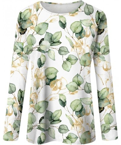 Long Sleeve Blouses for Women Casual Marble Printed Shirts Fashion Crewneck Tunic Tops Loose Fit Sweatshirts 11-green $9.66 Tops