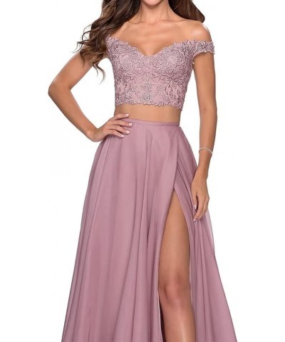 Two Piece Prom Dresses Long Formal for Women Teens Homecoming Graduation Party BD450 Purple-2 $31.82 Others