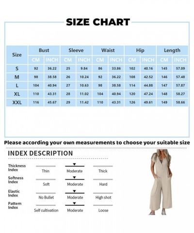 Wide Leg One Piece Jumpsuits for Women Button Up Rompers Casual Overalls Loose Fit with Pockets Summer Outfits A07-blue $9.44...