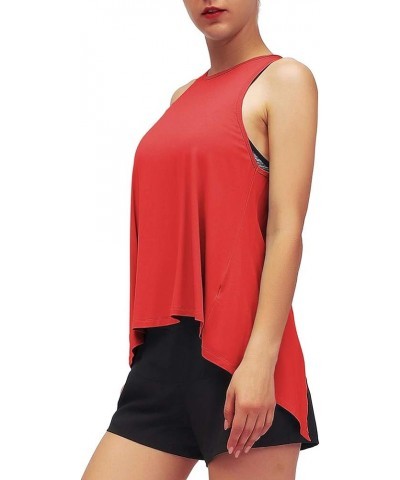 Open Back Workout Tops for Women Backless Shirts Tie Back Tank Tops Red $10.99 Activewear