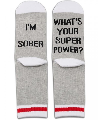 2 Pairs Sober AF Gift I’m Sober What’s Your Superpower Sobriety Socks AA NA Recovery Socks Addiction Recovery Inspirational G...