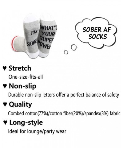 2 Pairs Sober AF Gift I’m Sober What’s Your Superpower Sobriety Socks AA NA Recovery Socks Addiction Recovery Inspirational G...