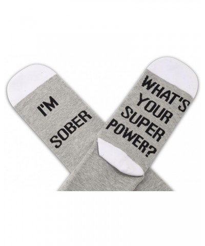 2 Pairs Sober AF Gift I’m Sober What’s Your Superpower Sobriety Socks AA NA Recovery Socks Addiction Recovery Inspirational G...