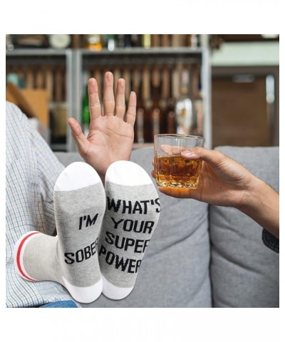 2 Pairs Sober AF Gift I’m Sober What’s Your Superpower Sobriety Socks AA NA Recovery Socks Addiction Recovery Inspirational G...