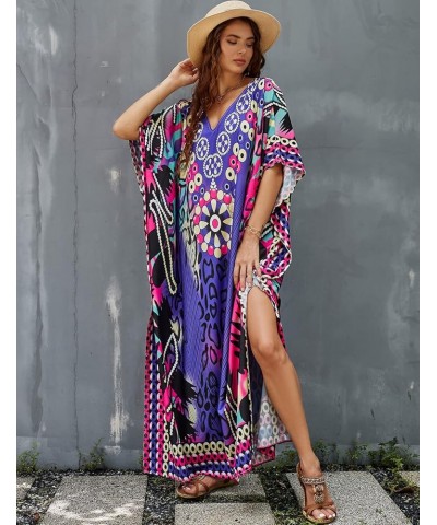 Plus Size Kaftan Cover Ups for Women Maxi Caftans Lounge Swimsuit Cover Up Print 2 $14.57 Swimsuits