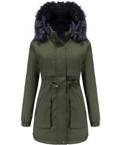 Women's Winter Thicken Military Parka Jacket Waterproof Removable Hood with Fur Warm Fleece Puffer Coats Outwear A4-ag $31.50...