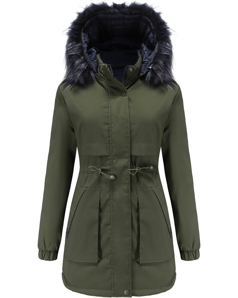 Women's Winter Thicken Military Parka Jacket Waterproof Removable Hood with Fur Warm Fleece Puffer Coats Outwear A4-ag $31.50...