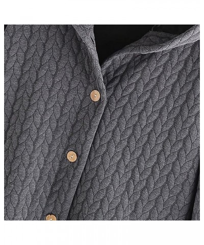 Womens Pea Coats Winter,Women's Autumn Winter Solid Colour Hooded Single Breasted Irregular Cotton Jacket Gray $11.33 Jackets