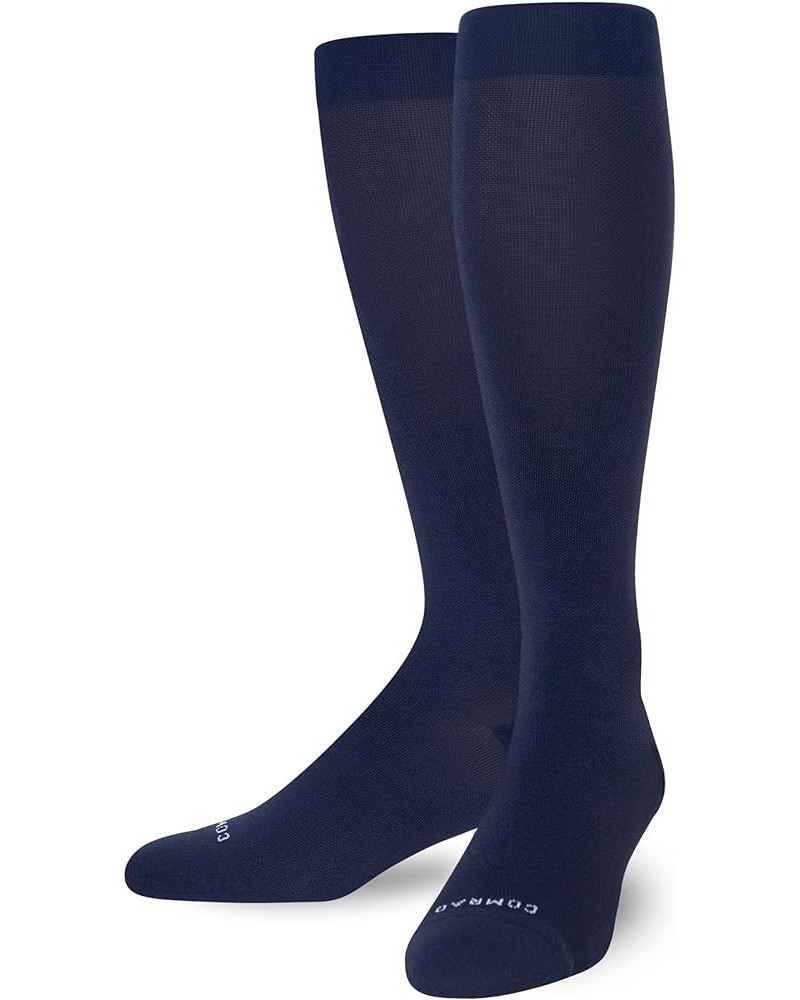 Nylon Knee High Socks - 15-20mmHg Graduated Compression Socks - Soft & Breathable Support Unisex Socks Regular Navy $19.79 Socks