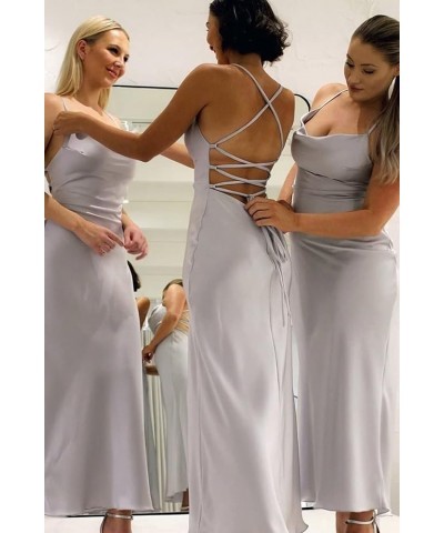 Bridesmaid Dresses Short Cowl Neck Prom Dress Tea Length Satin Formal Dresses for Women Teal $25.60 Others