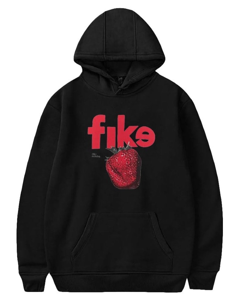 Dominic Fike Merch Dominic Fike Strawberry Hoodie Men Women Sweatshirts Casual Long Sleeve Hooded Black $13.91 Hoodies & Swea...