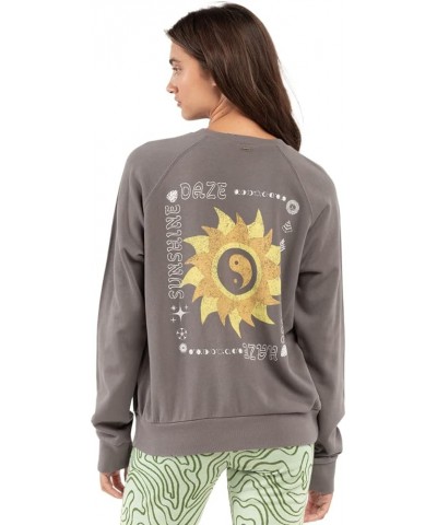 Women's Fleece Crewneck - Comfortable And Casual Pullover Sweatshirt For Women With Graphic Detail Smoked Pearl | Seaspray $2...