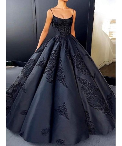 Women's Spaghetti Straps Quinceanera Embroidery Long Ball Gown Royal Blue $45.51 Dresses