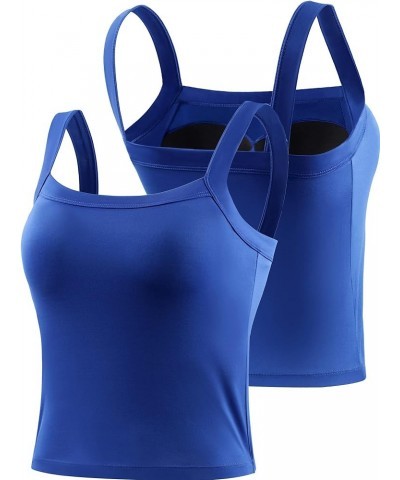 Women's Compression Tank Tops Built-in Sport Bra 3 Pack 088 Black/Blue/White, Pack of 3 $15.58 Activewear