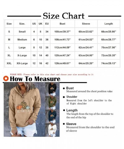 Button Collar Hoodies For Women Solid Color Cute Sweatshirts Long Sleeve Pullover Tops Trendy Fall Fashion 2023 J013-khaki $1...