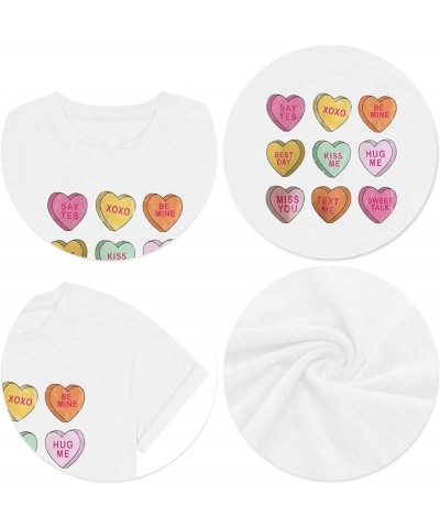 Valentines Day Shirts Women Valentine Gift Tshirt Cute Girl Love Heart Printed Valentine's Short Sleeve Top… White a $11.69 Tops