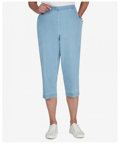 Women's Relaxed Denim Capri Light Denim $14.85 Jeans