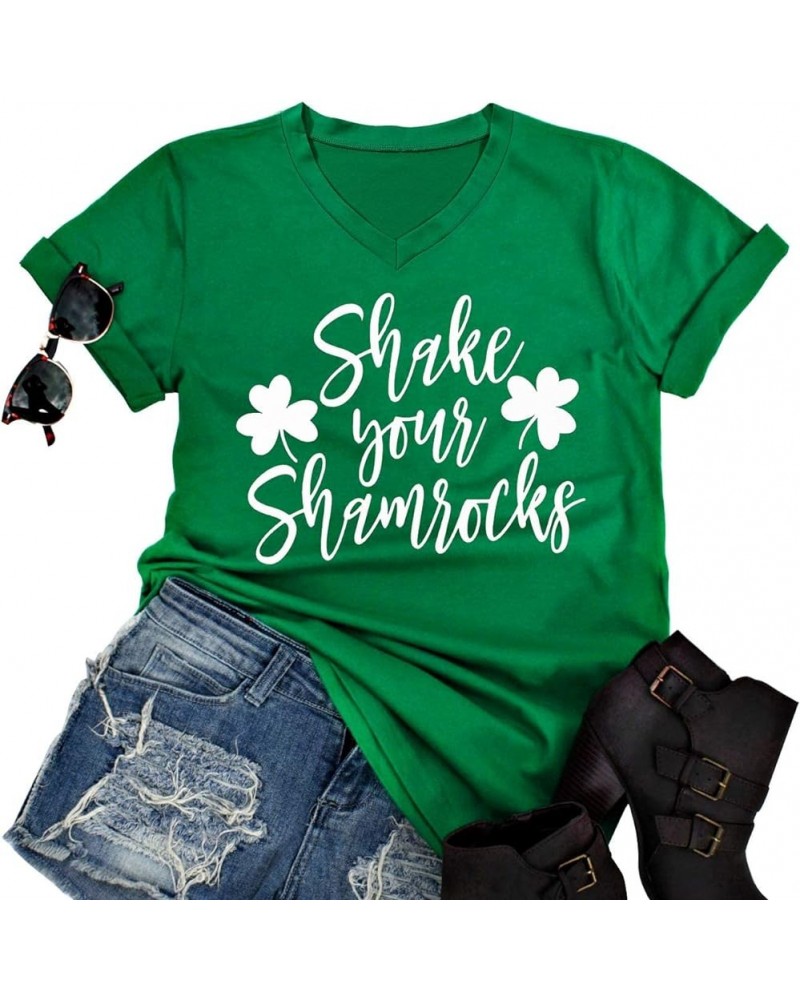 St Patricks Day Shirt Women - Funny St Patrick's Day Shirts Lucky Shamrock T Shirt Casual Irish Short Sleeve Tops Green $12.3...