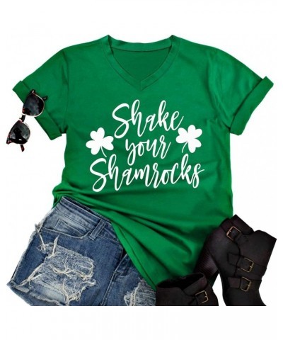 St Patricks Day Shirt Women - Funny St Patrick's Day Shirts Lucky Shamrock T Shirt Casual Irish Short Sleeve Tops Green $12.3...