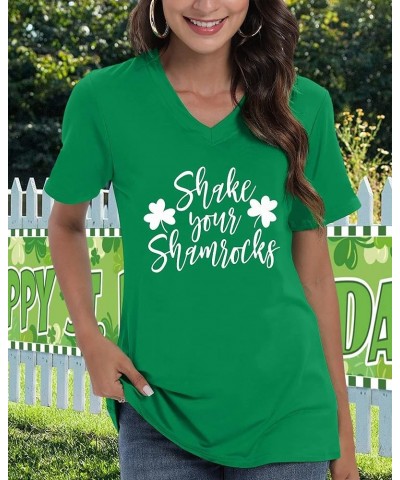 St Patricks Day Shirt Women - Funny St Patrick's Day Shirts Lucky Shamrock T Shirt Casual Irish Short Sleeve Tops Green $12.3...