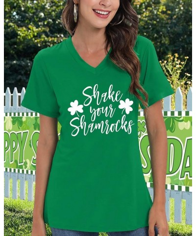 St Patricks Day Shirt Women - Funny St Patrick's Day Shirts Lucky Shamrock T Shirt Casual Irish Short Sleeve Tops Green $12.3...