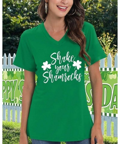 St Patricks Day Shirt Women - Funny St Patrick's Day Shirts Lucky Shamrock T Shirt Casual Irish Short Sleeve Tops Green $12.3...