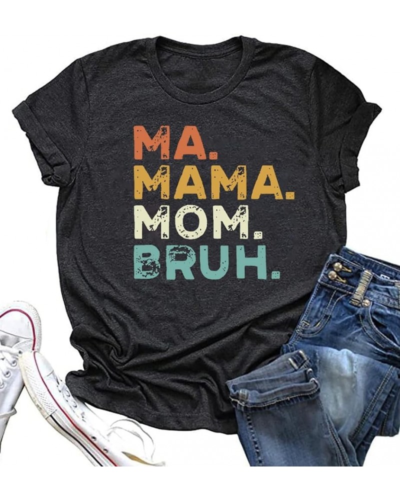 Mama Shirts for Women Mom Shirts Mother's Day Shirts Gift Casual Short Sleeve Mama Graphic Tee Tops Dark Grey-mommy3 $11.52 T...