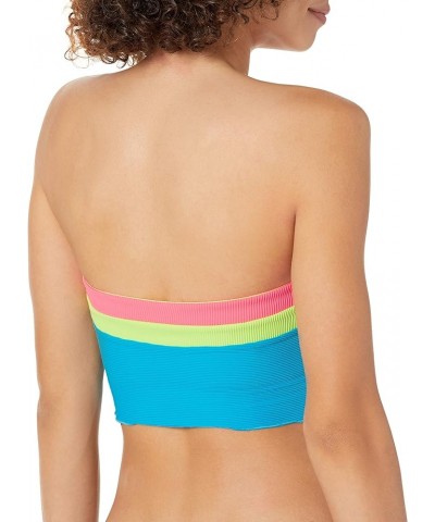 Women's Standard Sunrise Tube Bikini Top Swimsuit Neon Blue $12.56 Swimsuits