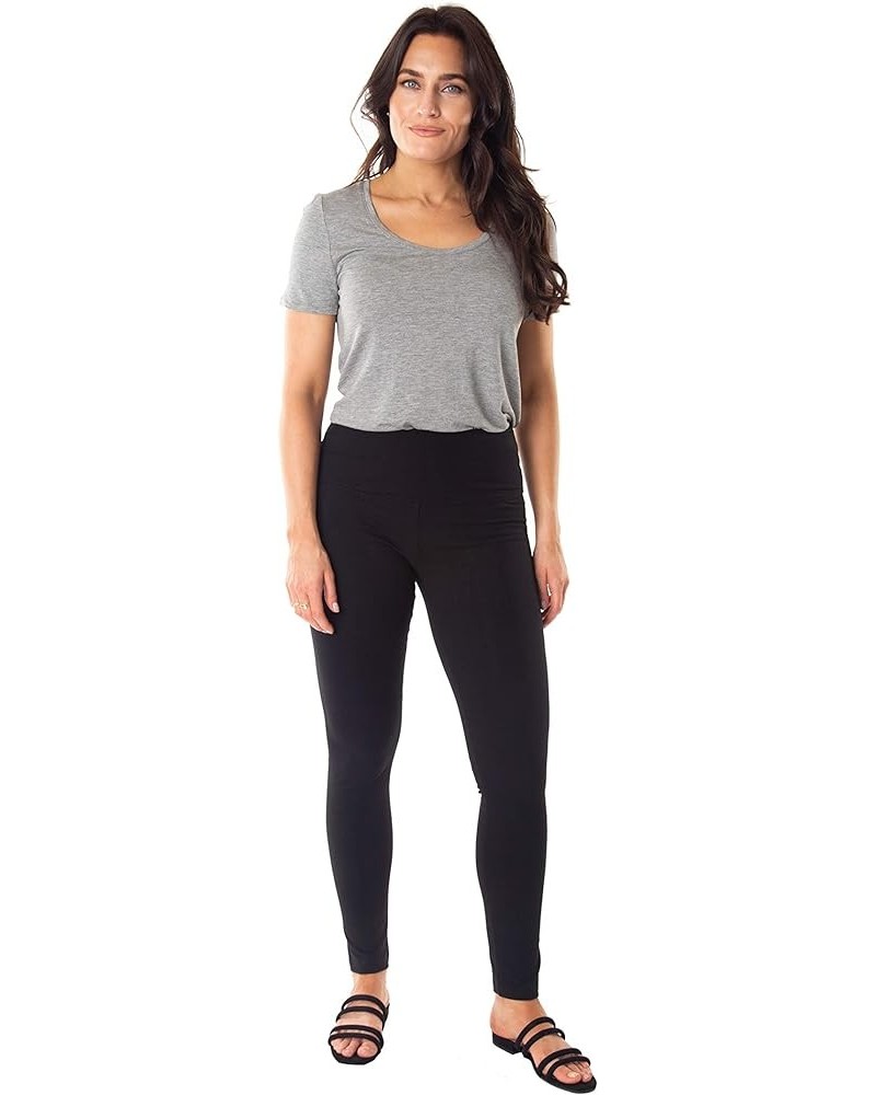 Tummy Control High Waist Pull-On Cotton Spandex Legging Ebony Black $18.00 Others