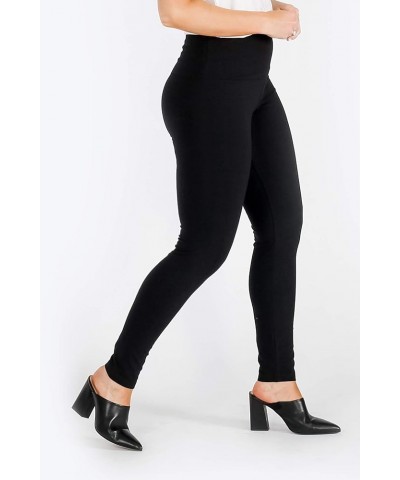 Tummy Control High Waist Pull-On Cotton Spandex Legging Ebony Black $18.00 Others