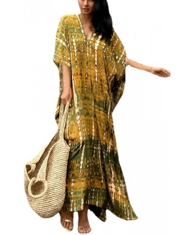 Women's Plus Size Caftans tie dye Vneck Kaftan Dresses Loose Soft Kaftan Loungewear A-print29 $14.62 Swimsuits