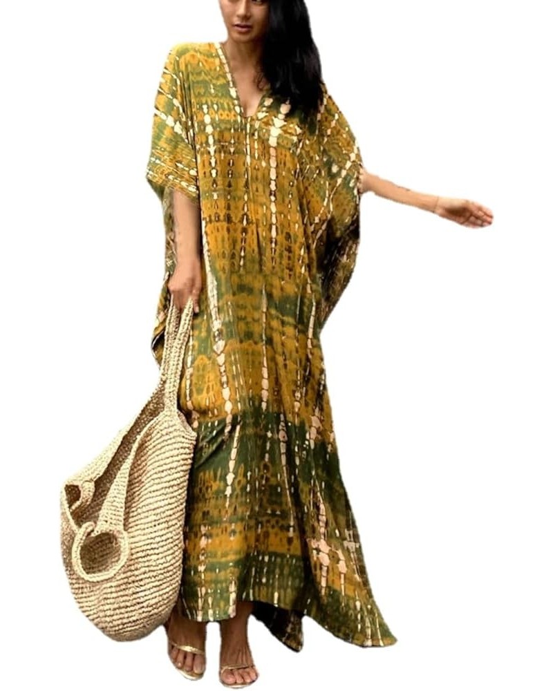 Women's Plus Size Caftans tie dye Vneck Kaftan Dresses Loose Soft Kaftan Loungewear A-print29 $14.62 Swimsuits