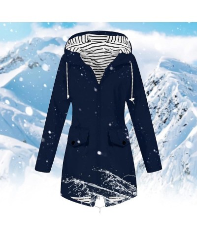 Lightweight Rain Jacket Women Long Sleeve Raincoats for Adults Women Plus Size Rain Jackets Waterproof Outerwear 01 navy $8.7...