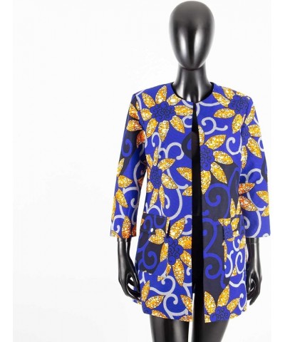 African Women's Coats Ankara Print Long Sleeve Jacket Top Dashiki Casual Trench Coat Outwear 619 $26.27 Coats