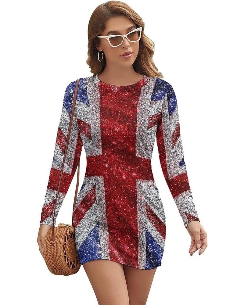 Long Sleeved Shirt Dress for Women British Flag Casual Long Dress Girls Summer Sunshine Beach Skirts for Womens 2XL Large Sty...