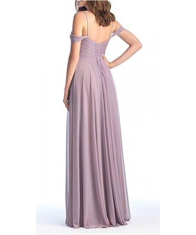 Women's A-Line Pleated Cold-Shoulder Chiffon Long Bridesmaid Dress Mustard Yellow $32.48 Dresses