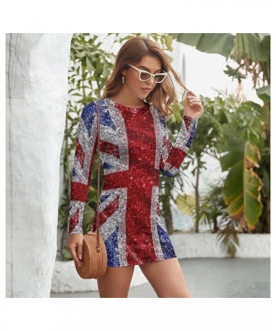 Long Sleeved Shirt Dress for Women British Flag Casual Long Dress Girls Summer Sunshine Beach Skirts for Womens 2XL Large Sty...