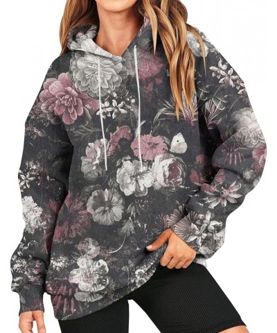 Women's Camo Hoodie Maple-Leaf flower Print Oversized Sweatshirt Fleece Hooded Sweatshirts Retro Classic Pullovers Pink-7 $10...