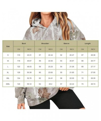 Women's Camo Hoodie Maple-Leaf flower Print Oversized Sweatshirt Fleece Hooded Sweatshirts Retro Classic Pullovers Pink-7 $10...