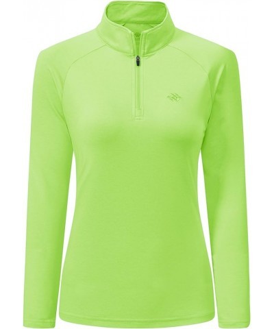 Long Sleeve Golf Polo Shirts for Women 1/4 Zip Stand Collar Pullover Thermal Lining Athletic Workout Tops Pale-green $17.81 S...