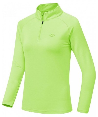 Long Sleeve Golf Polo Shirts for Women 1/4 Zip Stand Collar Pullover Thermal Lining Athletic Workout Tops Pale-green $17.81 S...