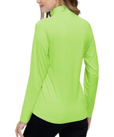 Long Sleeve Golf Polo Shirts for Women 1/4 Zip Stand Collar Pullover Thermal Lining Athletic Workout Tops Pale-green $17.81 S...