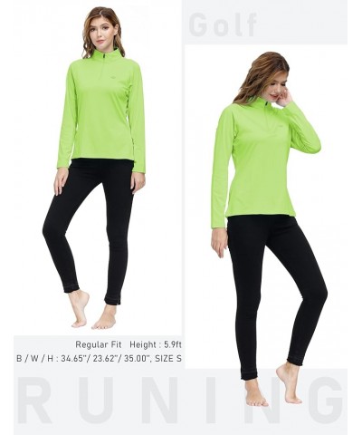 Long Sleeve Golf Polo Shirts for Women 1/4 Zip Stand Collar Pullover Thermal Lining Athletic Workout Tops Pale-green $17.81 S...